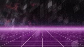 CRT glitching starting holographic Earth rising over magenta grid, rotating and tracing timeline. Futuristic, cyberpunk, digital, abstract, technology, virtual, neon - Powered by Shutterstock - Get 15% off with code: PIKWIZARD15