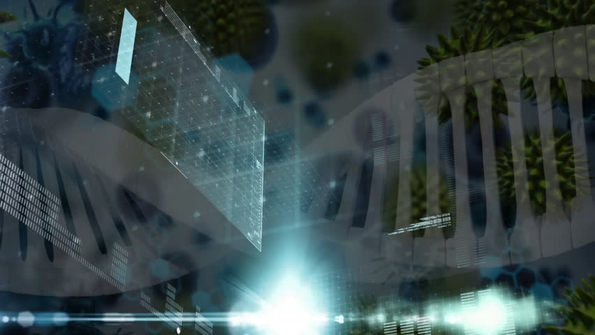 cyan beam activating holographic panel rotating while generating chart representing DNA virus data. Technology, data visualization, sci-fi, futuristic, digital environment, scientific, innovation - Powered by Shutterstock - Get 15% off with code: PIKWIZARD15