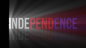 Happy independence day greeting animation, lettering white, red and blue text with light effect on dark background. - Powered by Shutterstock - Get 15% off with code: PIKWIZARD15