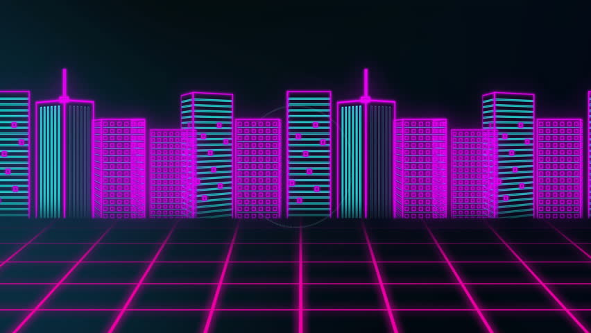 System launching neon grid glowing and rotating digital rings scanning magenta skyline showing data. Futuristic, cyberpunk, digital, technology, sci-fi, abstract, immersive - Powered by Shutterstock - Get 15% off with code: PIKWIZARD15