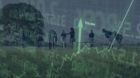 Women soccer players initiating stretching for match prep on grass, finance charts sweeping scene. Athletics, teamwork, fitness, outdoor, dynamic, determination, vitality - Powered by Shutterstock - Get 15% off with code: PIKWIZARD15