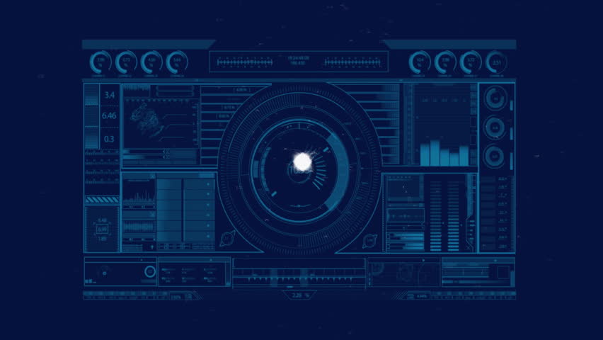 Pulsing aperture scanning core expanding into sphere while avatars orbiting visualizing network. Futuristic, digital, network, connectivity, technology, data, interface