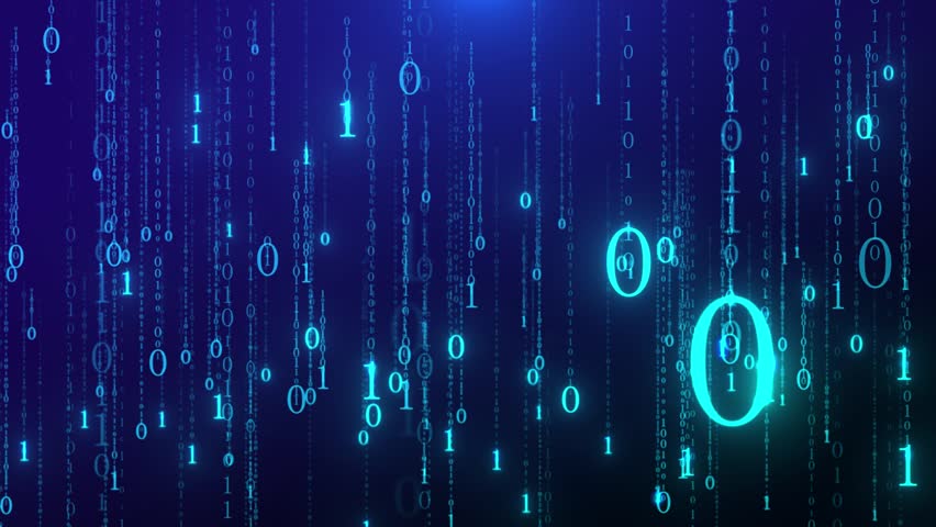 Computer binary digits rain code
