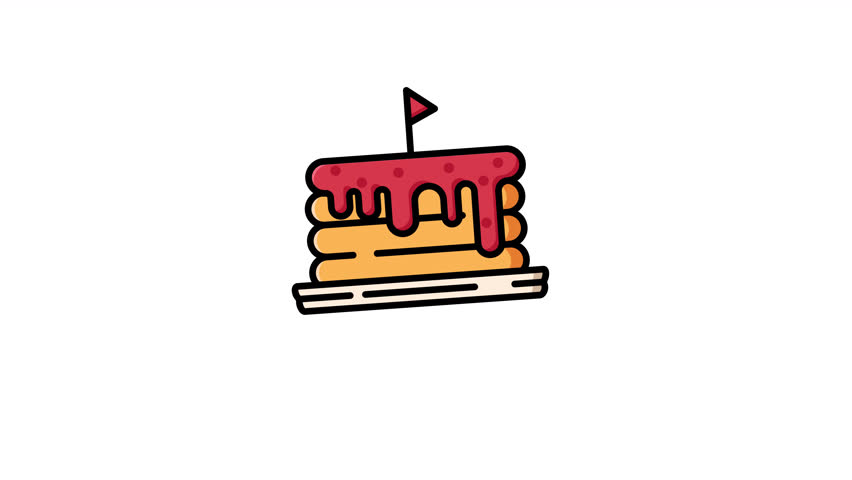Whole cake filled icon for animated dessert and celebration menu