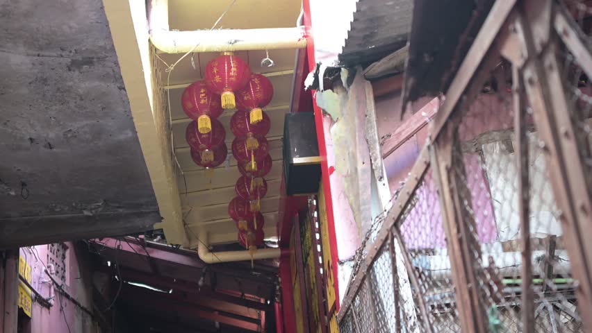 lanterns hanging on the roof