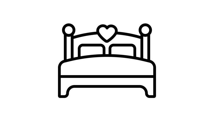 Romantic Bed Setup Icon love