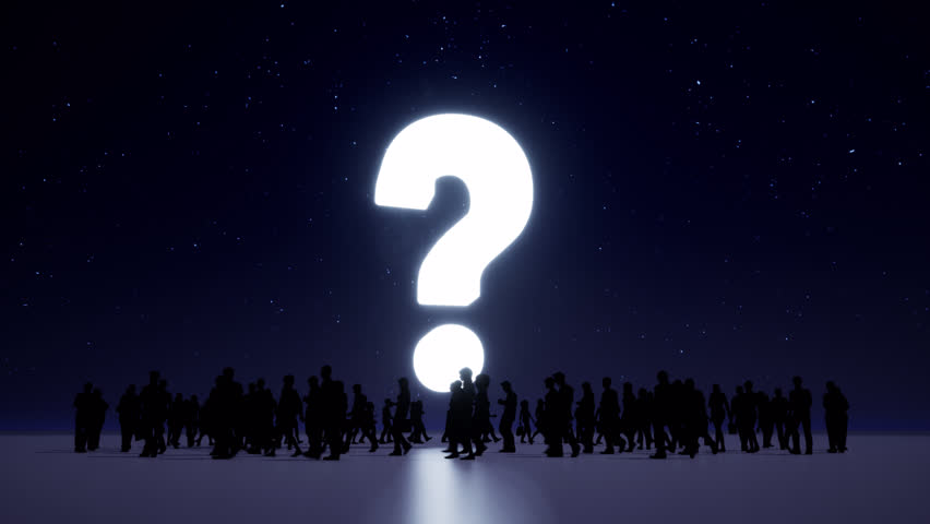 Crowd Walk Around a Question Mark
