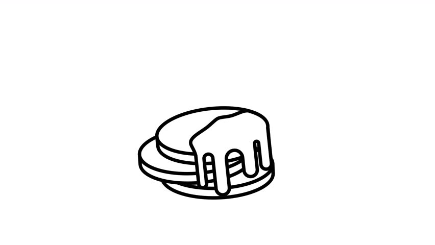 Line Art Animated Pancakes Icon