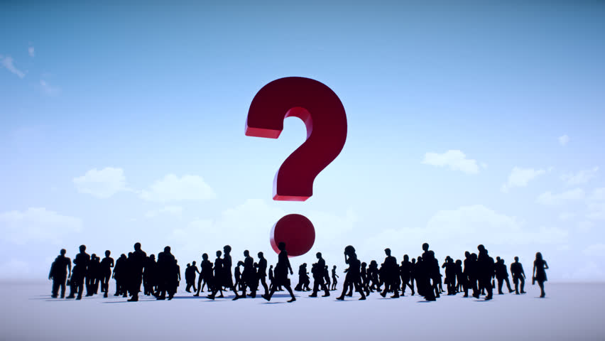 Crowd Walk Around a Question Mark