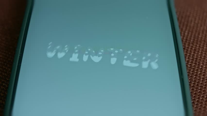 Word Winter snowy theme, presentation