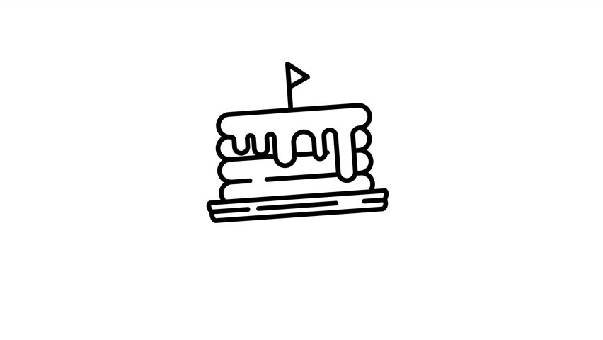  Line Art Animated Layer Cake Icon