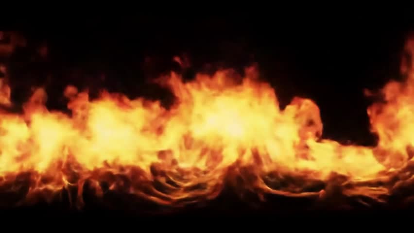 Realistic burning fire transition overlay