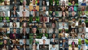 Portrait Collage with Visual Effect Zoom Out. Authentic Multiethnic People of Diverse Background, Gender, Ethnicity, Occupation. Men and Women Looking at Camera. Video Start with Caucasian Female Lead - Powered by Shutterstock - Get 15% off with code: PIKWIZARD15