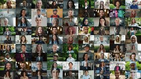 Portrait Collage of Empowered Men and Women from Diverse Backgrounds. Zoom Out Footage with Muslim Female Lead. People Looking at Camera, Reflect Leadership, Ambition, Celebration of Modern Lifestyle - Powered by Shutterstock - Get 15% off with code: PIKWIZARD15