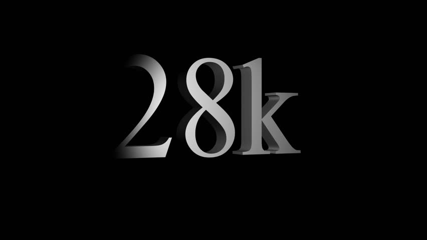 28k followers celebration with elegant typography on a deep black background