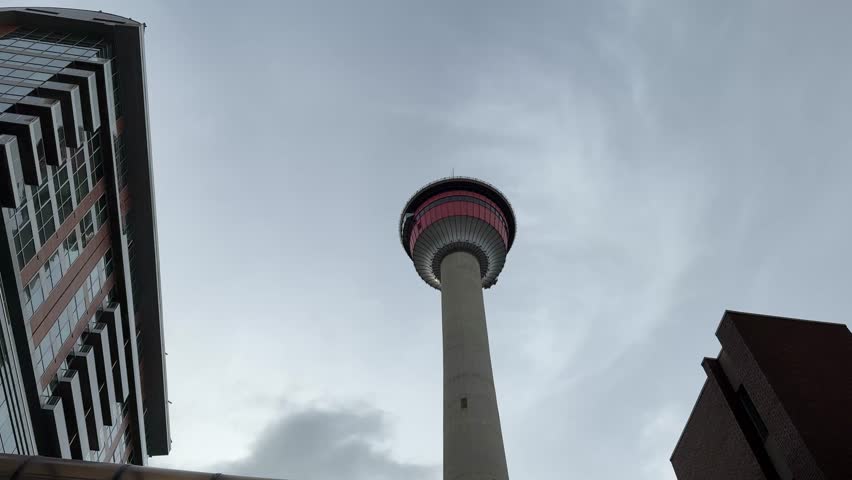 Calgary Tower and Palliser hotel in downtown Calgary in summer