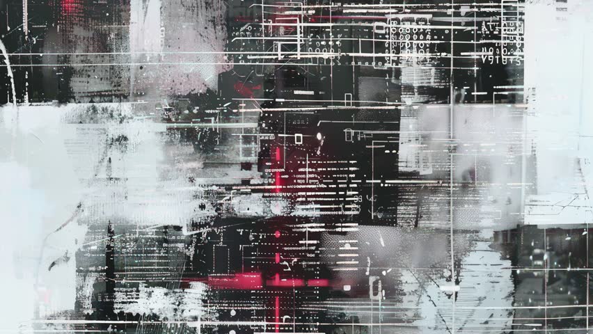 Cyberpunk-style loop with broken visuals, glitch textures, analog interference, and chaotic pixel errors. Use for VJ loops, tech intros, and moody graphics.