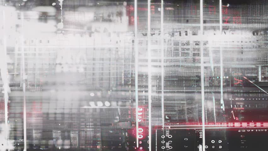 Looped visual background featuring grunge layers, tech errors, and glitch distortions. Great for sci-fi edits, digital art, and motion design environments.