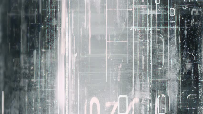 Looped visual background featuring grunge layers, tech errors, and glitch distortions. Great for sci-fi edits, digital art, and motion design environments.