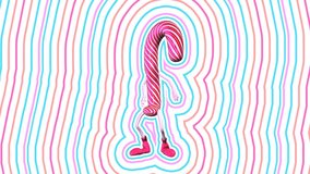 Seamless funny animation of striped mint hard candy cane dancing with a wave lines effect - Powered by Shutterstock - Get 15% off with code: PIKWIZARD15