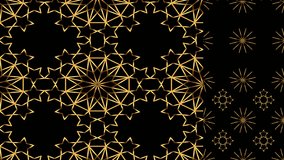 Seamless geometric pattern of stars. Gold on black background - Powered by Shutterstock - Get 15% off with code: PIKWIZARD15
