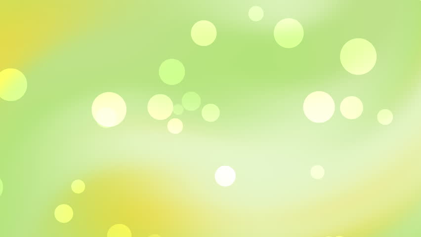 Animated abstract green and yellow gradient background with soft glowing bokeh circles