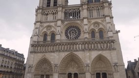 View on the medieval Catholic cathedral church Notre-Dame de Paris in French Gothic style at the Place Jean-Paul II on the island Ile de la Cite, 4th arrondissement of Paris, France. - Powered by Shutterstock - Get 15% off with code: PIKWIZARD15
