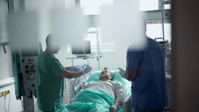 Medical team providing oxygen ventilation to unconscious patient in hospital. - Powered by Shutterstock - Get 15% off with code: PIKWIZARD15