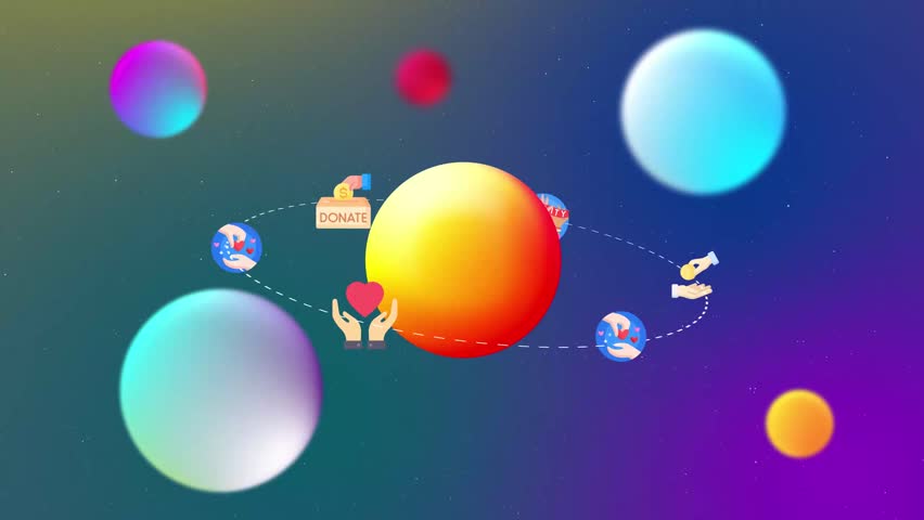 Charity Icons With 3d Orbit Style Animation