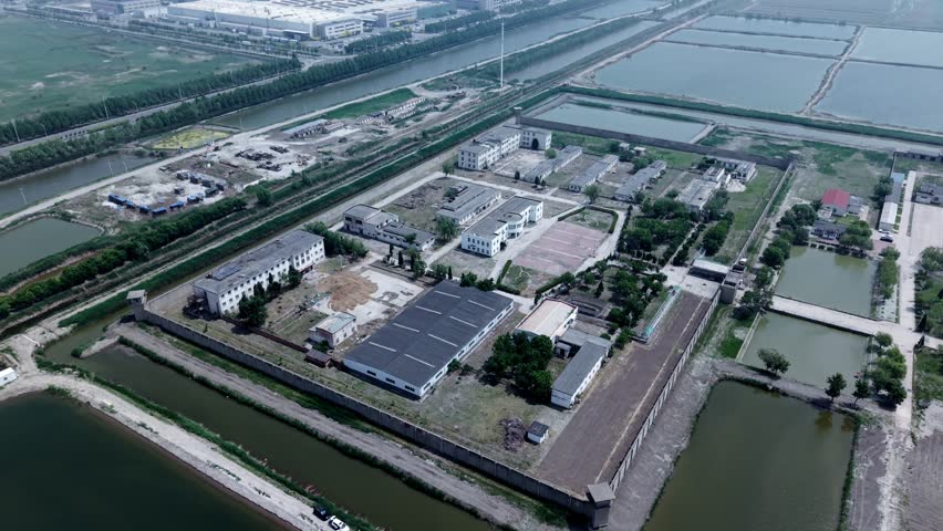 Buildings within the high walls