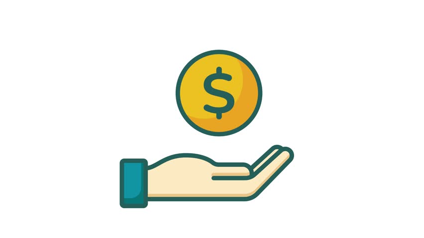 Animated icon of earning money