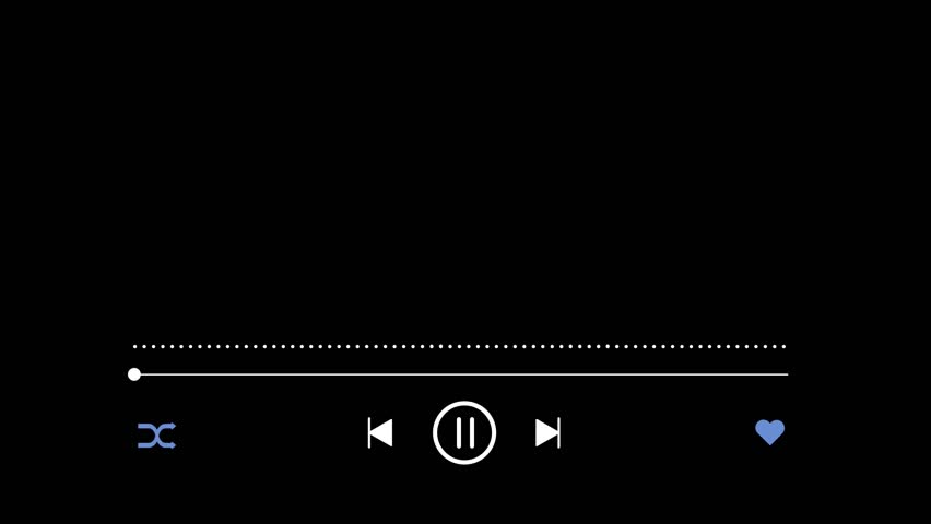 Music player animation with black and green background
