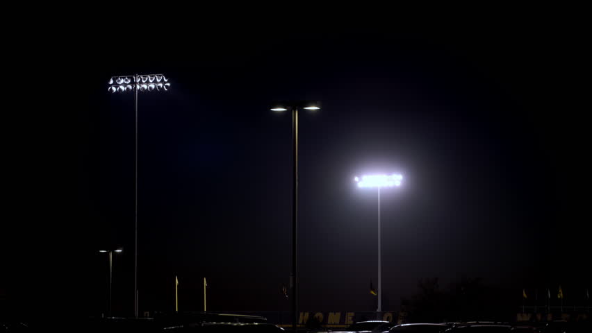 The above view of parking lot at summer night.