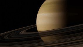 Beautiful 4K CGI render of Saturn rotating in deep space. Features iconic rings, realistic lighting, and soft atmospheric glow. Perfect for astronomy visuals, educational content, and sci-fi projects. - Powered by Shutterstock - Get 15% off with code: PIKWIZARD15