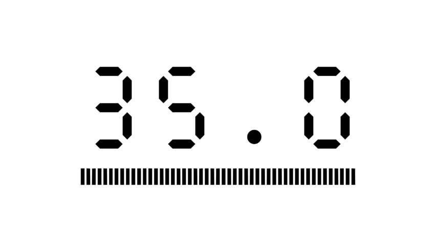 35 second digital countdown timer with animated progress bar on white background suitable for corporate, educational, intros, technology and presentation
