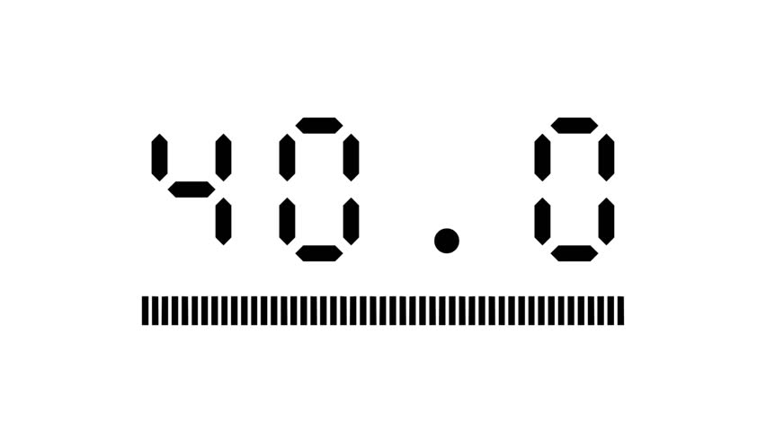 40 second digital countdown timer with animated progress bar on white background suitable for corporate, educational, intros, technology and presentation
