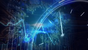 Upon dashboard loading, chart sweeping, clock arc moving, Bitcoin icon emerging, depicting data. Financial technology, digital analytics, data visualization, blockchain, economic trends, futurism, - Powered by Shutterstock - Get 15% off with code: PIKWIZARD15