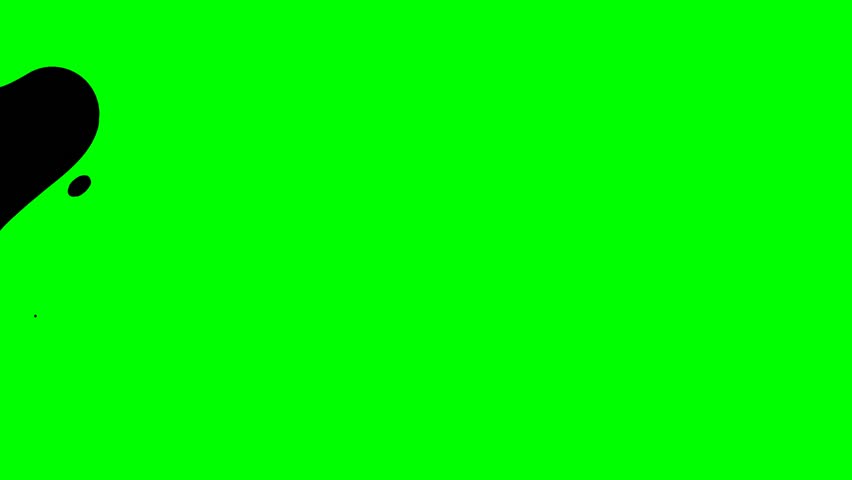 Black Wavy Liquid Transition Animation on Green Screen, Intro or Outro Effect, smooth bouncing wave animation, chroma key 