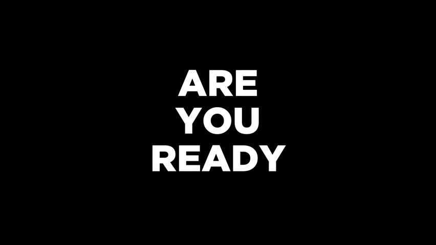 animation Are you ready motion text with glitch effect and color. 4k are you ready footage for opening a video project	