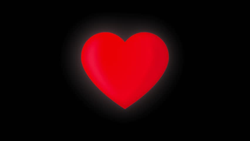 A red heart gently beats, pulsing with a rhythmic glow, symbolizing love and vitality in a smooth, animated motion.
