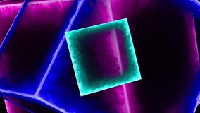 3D animation of glowing neon cubes rotating in space. Bright red, blue, and magenta boxes spin against a black background. Ideal for digital art, VJ visuals, motion design, and abstract loops. - Powered by Shutterstock - Get 15% off with code: PIKWIZARD15