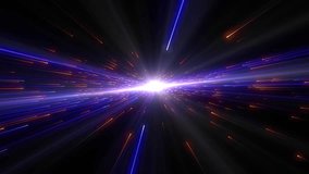 Bright radial light beams. Abstract background in blue neon glow color. Light burst in universe. Space background for event, party, carnival, celebration, anniversary or other. 3D Illustration - Powered by Shutterstock - Get 15% off with code: PIKWIZARD15