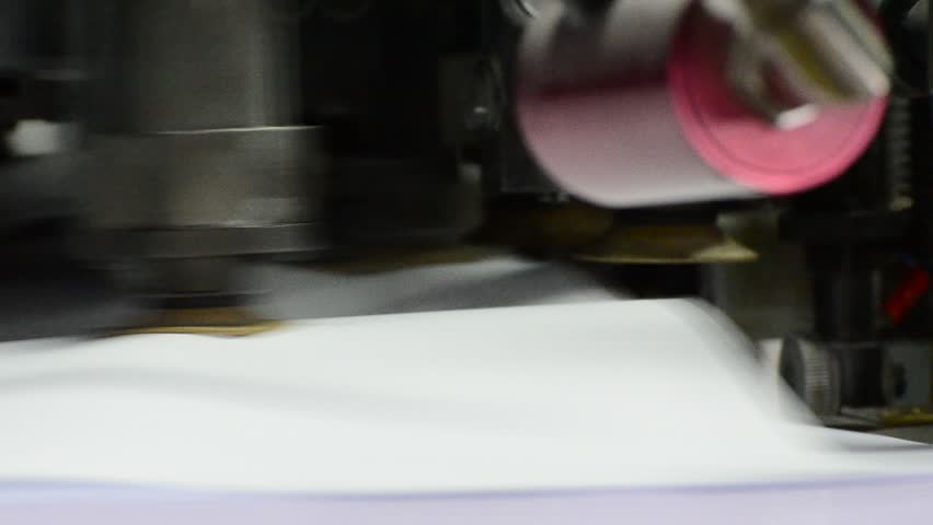 Offset Printing Press Machine paper feed closeup