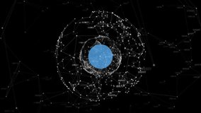 On startup 3D globe expanding data nodes and icons illustrating dense global network structure. Technology, connectivity, visualization, innovation, cyberspace, infrastructure, digital - Powered by Shutterstock - Get 15% off with code: PIKWIZARD15