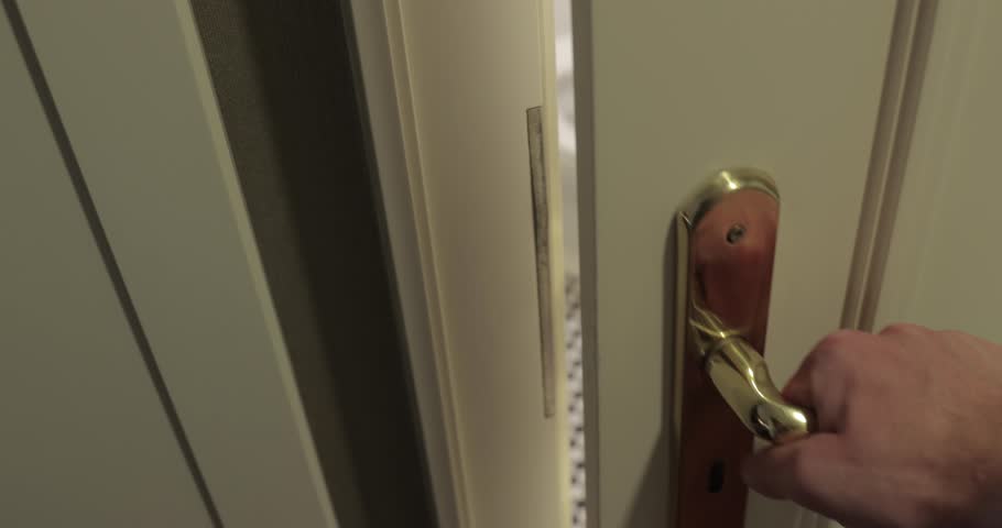 Opening bathroom door going to the toilet firs person point of view POV