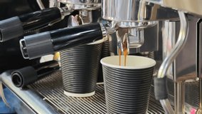 Barista preparing takeaway coffee using professional espresso machine - Powered by Shutterstock - Get 15% off with code: PIKWIZARD15