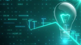 Stock market chart with light bulb. Computer generated 3d render - Powered by Shutterstock - Get 15% off with code: PIKWIZARD15
