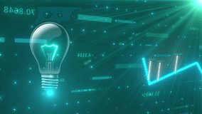 Stock market chart with light bulb. Computer generated 3d render - Powered by Shutterstock - Get 15% off with code: PIKWIZARD15