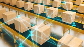 Delivery boxes with connection. Computer generated 3d render - Powered by Shutterstock - Get 15% off with code: PIKWIZARD15