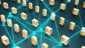 Delivery boxes with connection. Computer generated 3d render - Powered by Shutterstock - Get 15% off with code: PIKWIZARD15